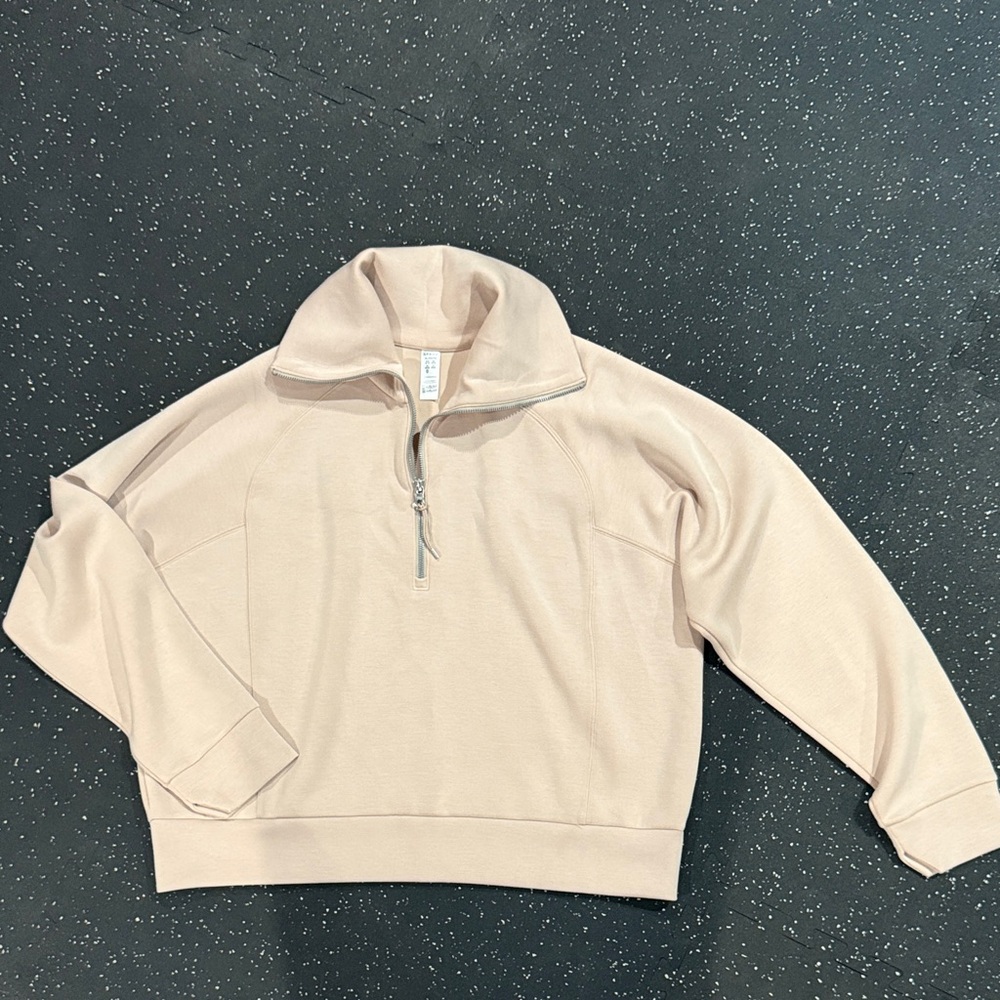 Spanx sz XL soft Rose color Quarter-Zip Pullover